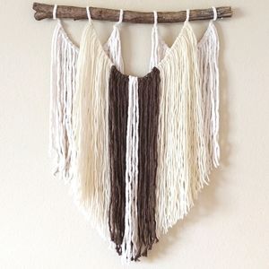 Handmade Boho Neutral Yarn Wall Hanging/Tapestry
